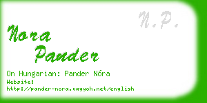 nora pander business card